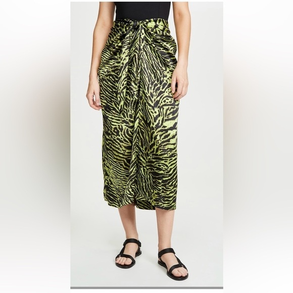 GANNI Green Printed Skirt - Picture 1 of 16